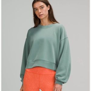 Lululemon PERFECTLY OVERSIZED CROPPED CREW *SOFTSTREME, Tidewater Teal, size 2